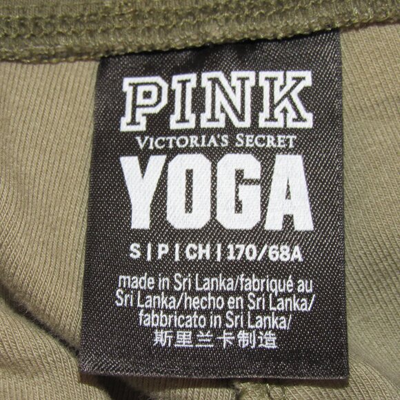 Victoria's Secret PINK YOGA Green Tropical Print Leggings Women's S Small - Picture 9 of 9